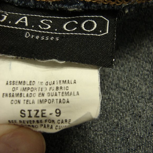 Like New Gas Co Stretch Denim Halter Dress Dark Wash Size 9 Summer Jean Dress - Picture 11 of 11